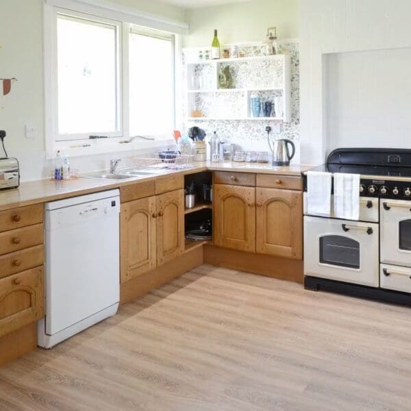Kitchen with cream range cooker, Wester Lonemore, Dornoch