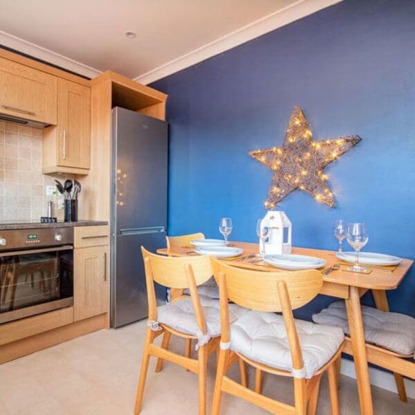 Kitchen dining table, Strathy holiday home, Dornoch