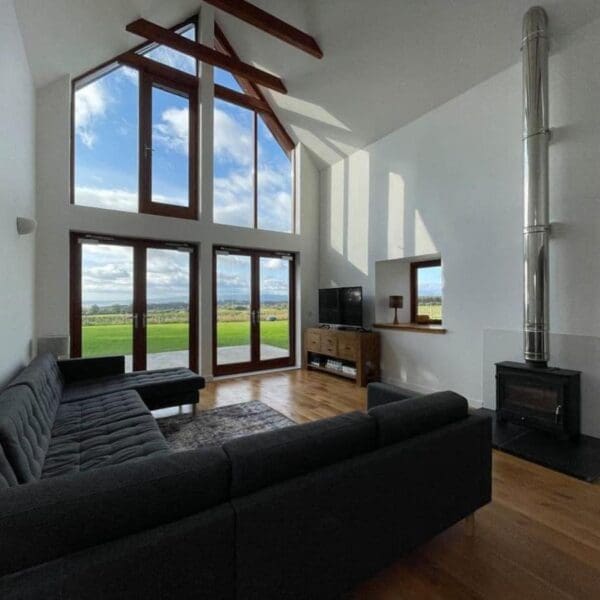 Lounge with stove, Balloan Steading, Dornoch
