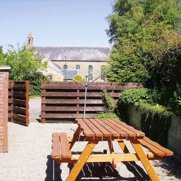 Outside seating area, East Dune holiday apartment, Dornoch