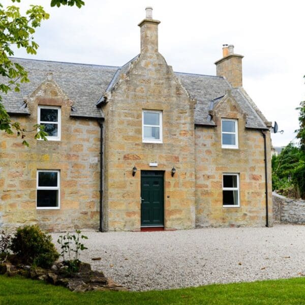 Front exterior view of Burnside Cottage, Dornoch