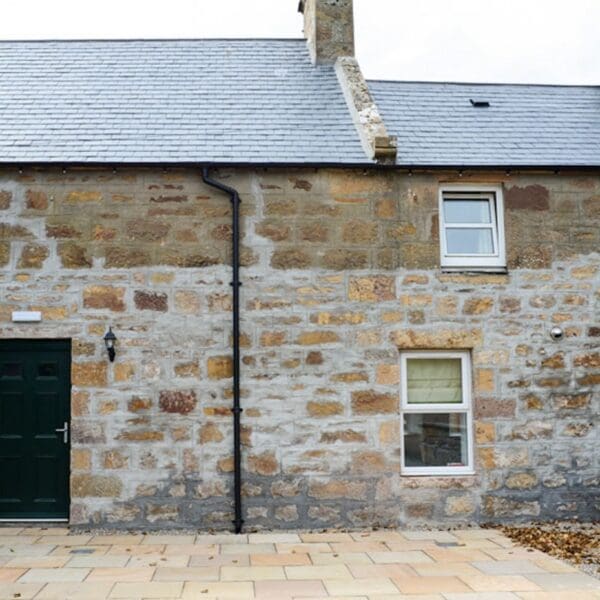 Exterior at back door of Burnside Cottage, Dornoch