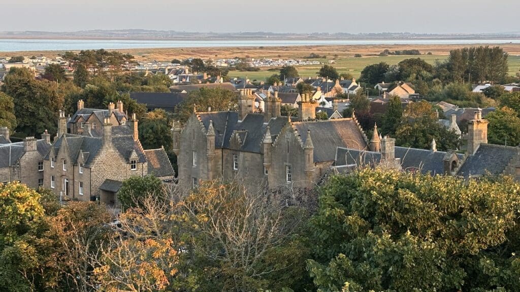 Dornoch from Cathedral tower looking south over firth