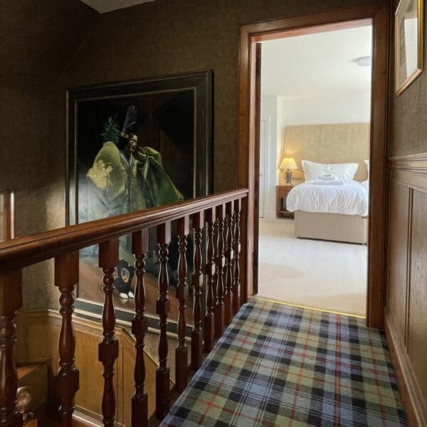 Upstairs landing in Balloan House, Dornoch looking into bedroom