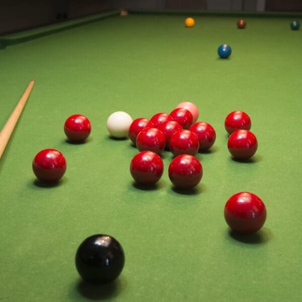 Close up of snooker table