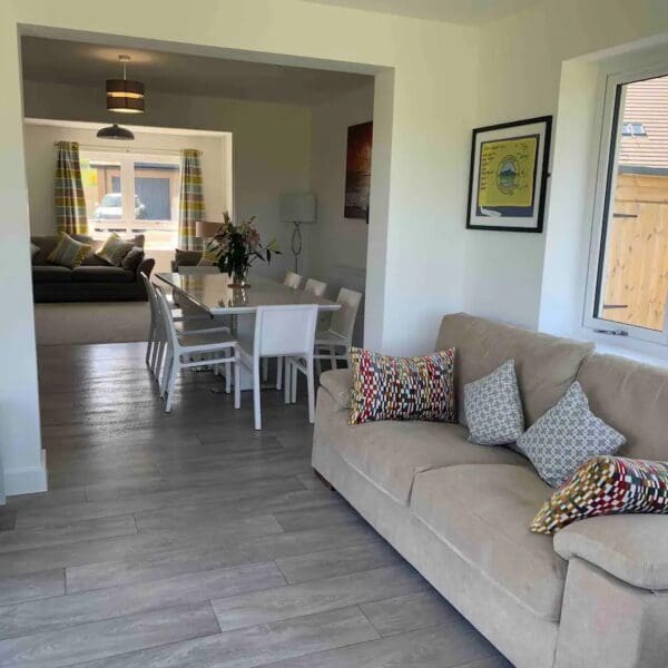Open plan living dining space in 8 Allan Gardens, Dornoch