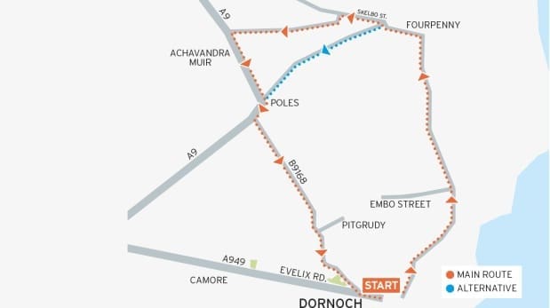 Skelbo Street Cycling Route map