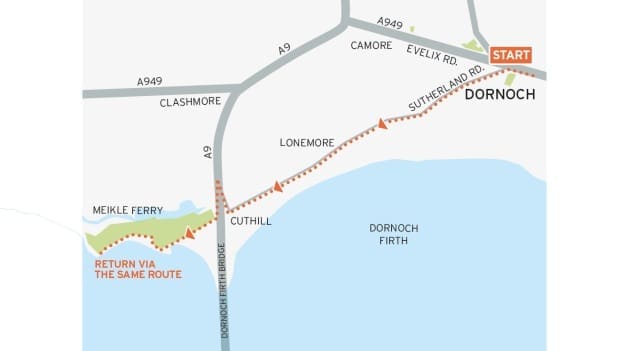 Meikle Ferry cycle route map