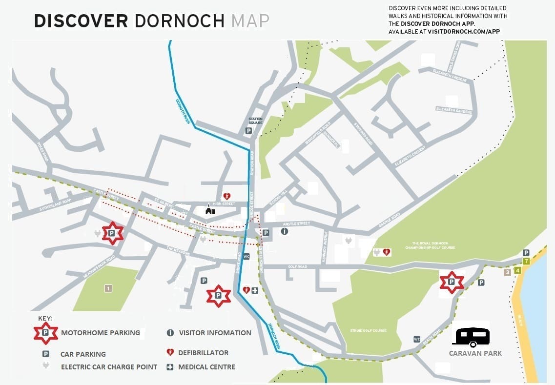 Dornoch parking map