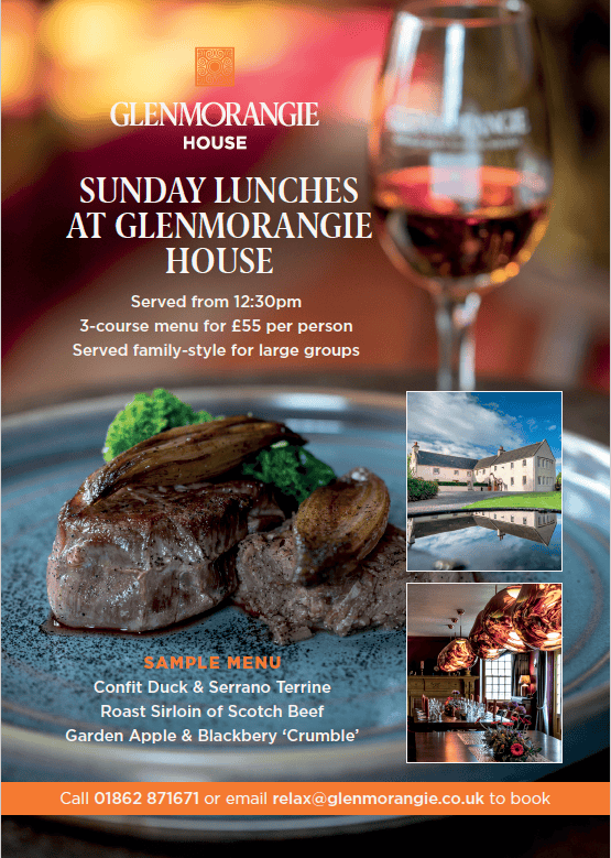 Poster for Glenmorangie house sunday lunches